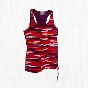 Athleta Airbrush Printed Tinker Tank Top Racerback Red Purple Orange Sz Large